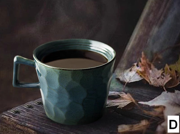 Modern Handmade Pottery Coffee Cup, Creative Brown White Black Blue Ceramic Coffee Mugs, Large Unique Tea Cup, Large Capacity Coffee Cups-ArtWorkCrafts.com