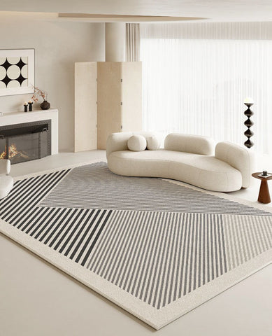 Geometric Contemporary Rugs Next to Bed, Abstract Contemporary Modern Rugs, Modern Rugs for Living Room, Modern Rugs for Dining Room