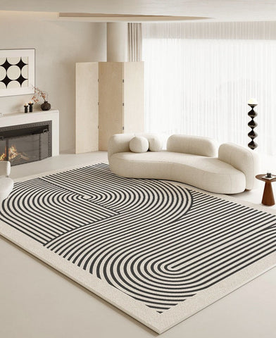 Abstract Contemporary Modern Rugs, Geometric Contemporary Rugs Next to Bed, Modern Rugs for Living Room, Modern Rugs for Dining Room-ArtWorkCrafts.com