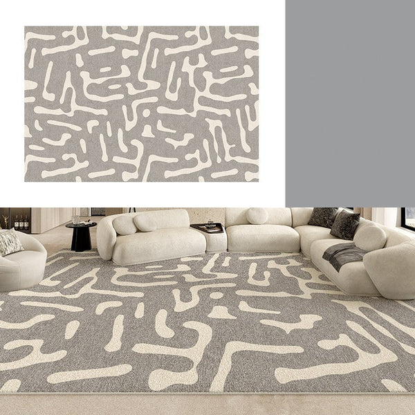 Modern Rugs for Living Room, Gray Modern Rugs for Bedroom, Large Geometric Rugs, Contemporary Area Rugs for Dining Room-ArtWorkCrafts.com