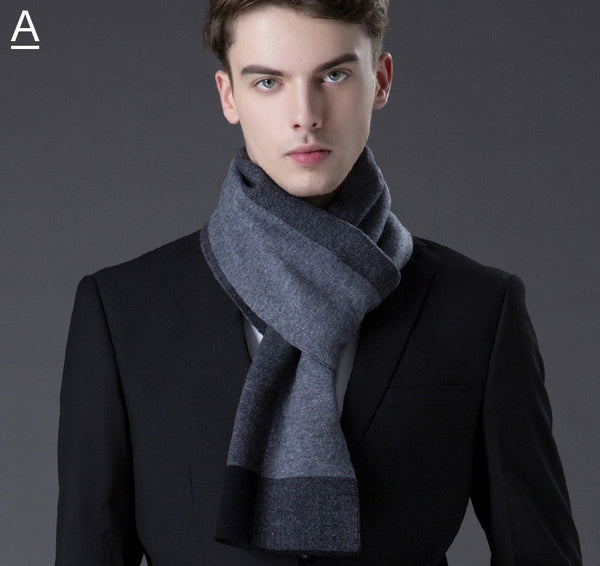 Business Casual Scarf Men, Long Thick Wool Scarf, Men's Winter Scarf, Formal Men Scarf Styles, Fashion Scarf, Christmas Gift for Men, Men's Wool Scarf Winter