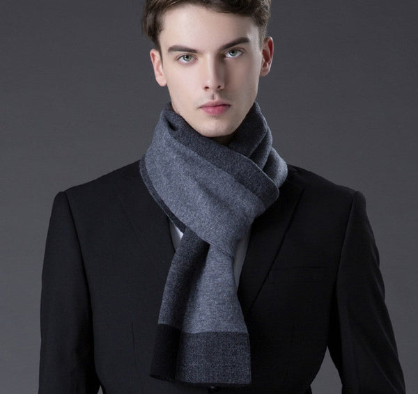 Business Casual Scarf Men, Long Thick Wool Scarf, Men's Winter Scarf, Formal Men Scarf Styles, Fashion Scarf, Christmas Gift for Men, Men's Wool Scarf Winter-ArtWorkCrafts.com