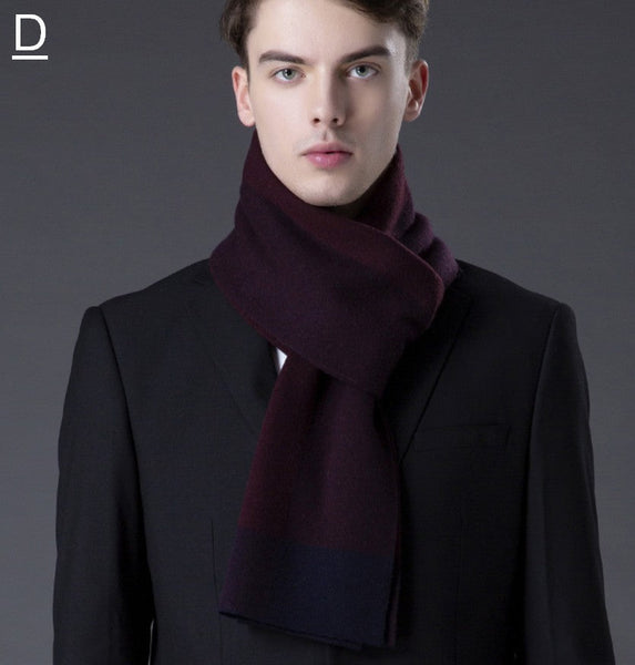 Business Casual Scarf Men, Long Thick Wool Scarf, Men's Winter Scarf, Formal Men Scarf Styles, Fashion Scarf, Christmas Gift for Men, Men's Wool Scarf Winter-ArtWorkCrafts.com