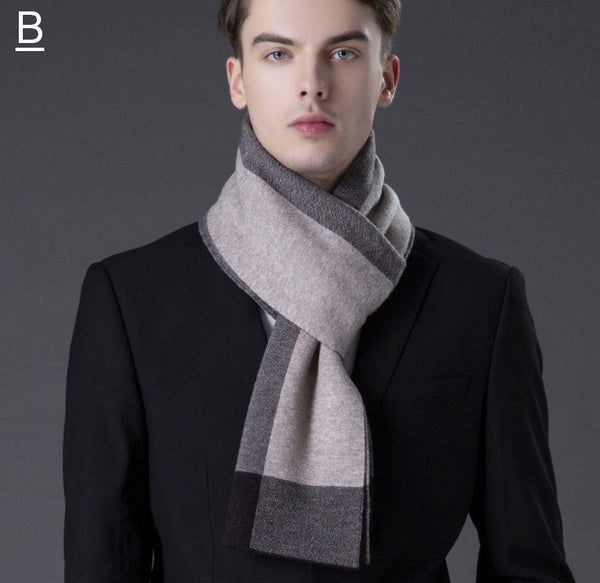 Business Casual Scarf Men, Long Thick Wool Scarf, Men's Winter Scarf, Formal Men Scarf Styles, Fashion Scarf, Christmas Gift for Men, Men's Wool Scarf Winter-ArtWorkCrafts.com