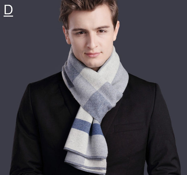 Thick Wool Scarf, Men's Winter Scarf, Formal Men Scarf Styles, Business Casual Scarf Men, Fashion Scarf, Christmas Gift for Men, Men's Wool Scarf Winter-ArtWorkCrafts.com