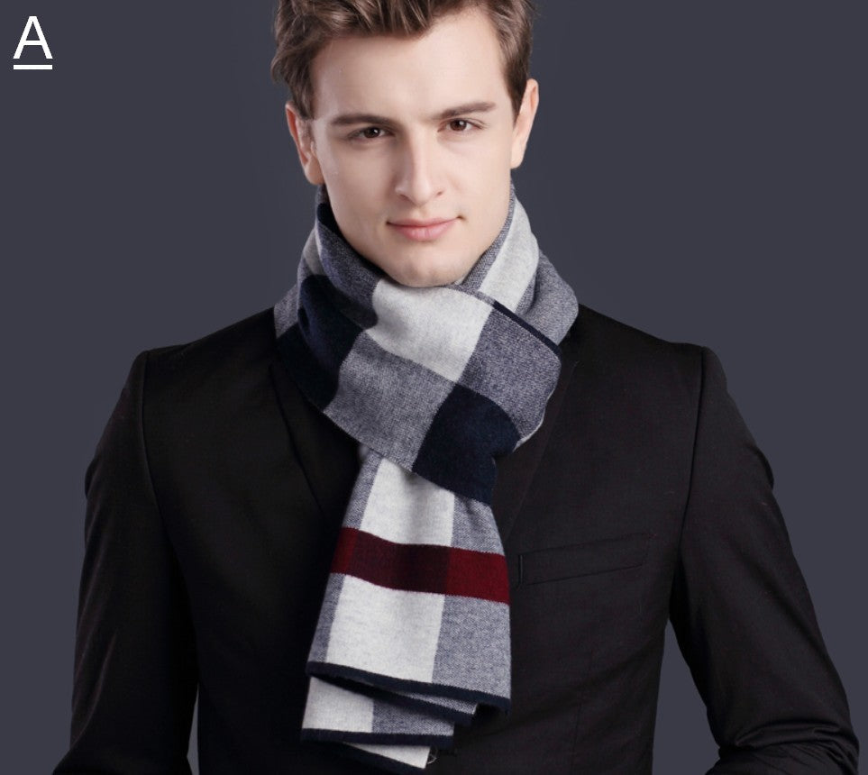 Christmas Gift for Men, Men's Wool Scarf Winter, Thick Wool Scarf, Men's Winter Scarf, Formal Men Scarf Styles, Business Casual Scarf Men, Fashion Scarf