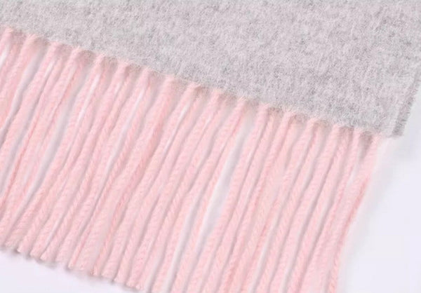 Light Gray and Dusty Rose Fashion Scarf, Christmas Gift, Gifts for Her, Long Wool Scarf, Soft Wool Scarf for Women, Warm Cape, Evening Wrap, Winter Shawl, Elegant Shawl-ArtWorkCrafts.com
