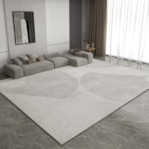 Extra Large Gray Contemporary Modern Rugs for Office, Living Room Modern Rugs, Dining Room Geometric Modern Rugs, Bedroom Modern Rugs-ArtWorkCrafts.com