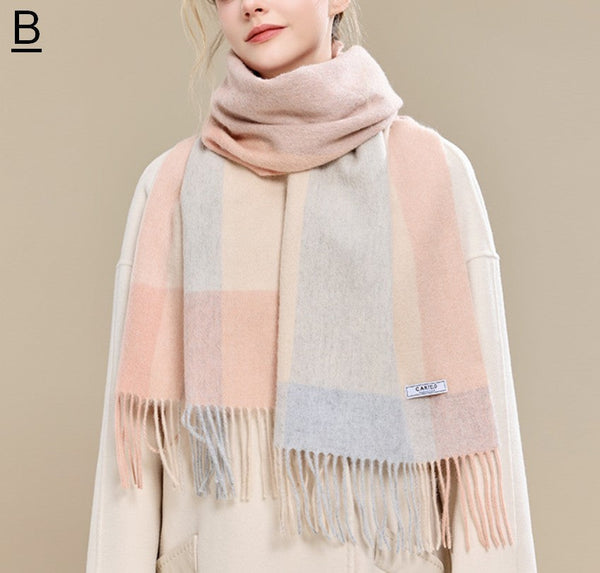 Elegant Wool Scarves, Winter Wool Scarf, Warm Winter Scarf, Holiday Scarf, Christmas Gifts for Her, Cold Weather Scarf, Fashion Scarf, Soft Cashmere Scarf for Girls-ArtWorkCrafts.com