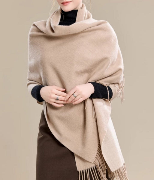 Soft Wool Scarf for Women, Long Wool Scarf, Evening Wrap, Camel Brown Winter Shawl, Elegant Shawl, Warm Cape, Fashion Scarf, Christmas Gift, Gifts for Women-ArtWorkCrafts.com