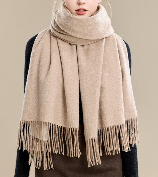 Soft Wool Scarf for Women, Long Wool Scarf, Evening Wrap, Camel Brown Winter Shawl, Elegant Shawl, Warm Cape, Fashion Scarf, Christmas Gift, Gifts for Women-ArtWorkCrafts.com