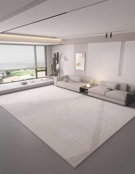 Large Contemporary Floor Carpets, Living Room Modern Area Rugs, Grey Geometric Modern Rugs in Bedroom, Dining Room Modern Rugs-ArtWorkCrafts.com