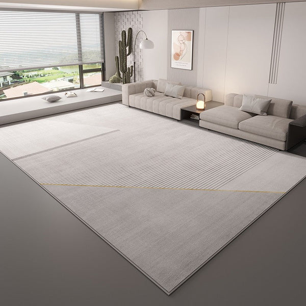 Simple Large Contemporary Floor Carpets, Grey Geometric Modern Rugs in Bedroom, Living Room Modern Area Rugs, Dining Room Modern Rugs-ArtWorkCrafts.com