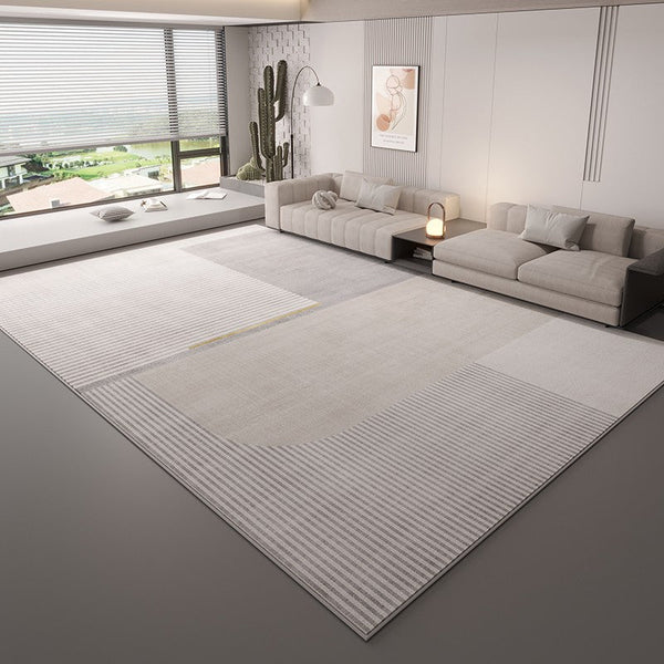 Unique Large Contemporary Floor Carpets for Living Room, Grey Geometric Modern Rugs in Bedroom, Modern Rugs for Sale, Dining Room Modern Rugs-ArtWorkCrafts.com