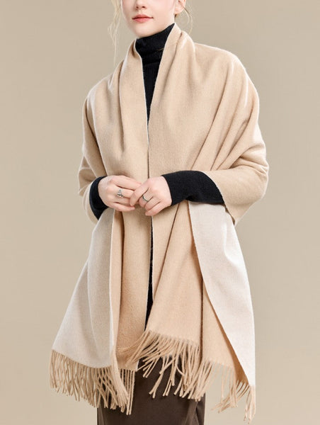 Light Brown Wool Scarf, Soft Wool Scarf for Women, Evening Wrap, Long Winter Shawl, Elegant Shawl, Warm Cape, Fashion Scarf, Christmas Gift, Gifts for Her-ArtWorkCrafts.com