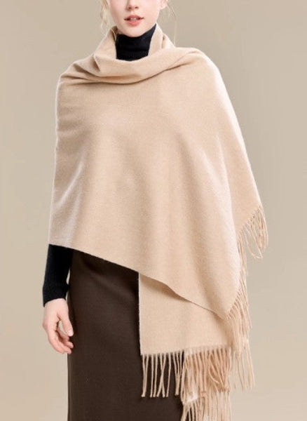 Light Brown Wool Scarf, Soft Wool Scarf for Women, Evening Wrap, Long Winter Shawl, Elegant Shawl, Warm Cape, Fashion Scarf, Christmas Gift, Gifts for Her-ArtWorkCrafts.com