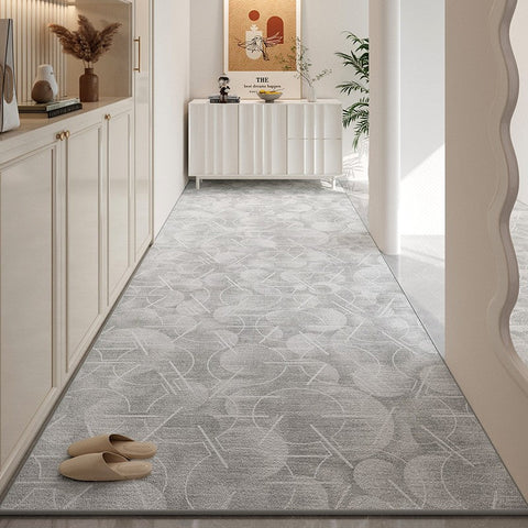 Extra Long Hallway Runners, Gray Long Narrow Runner Rugs, Contepmorary Modern Long Hallway Runners, Stain-resistant Non Slip Entrance Hallway Runners, Washable Entryway Runner Rug Ideas