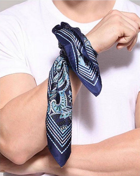 Pure Silk Square Scarf, Soft Silk Scarf Mens, Mens Dress Silk Scarf, Skinny Silk Scarf Men, Silk Neckerchief For Men, Summer Silk Scarf Men, Formal Silk Scarf Mens, Small Square Silk Scarf-ArtWorkCrafts.com