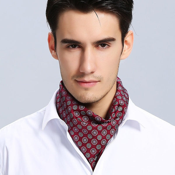 Short Silk Scarf Business, Mens Silk Head Scarf, Professional Thin Silk Scarf, Casual Silk Scarf Mens, Mens Silk Neck Scarf, Silk Scarf For Work, Small Silk Scarf Men, Silk Scarf For Suit-ArtWorkCrafts.com