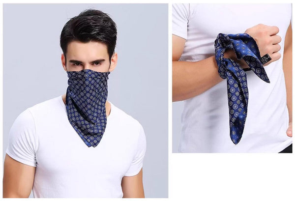 Mens Silk Neck Scarf, Silk Scarf For Work, Casual Silk Scarf Mens, Short Silk Scarf Business, Mens Silk Head Scarf, Lightweight Silk Scarf Men, Silk Ascot Scarf Men-ArtWorkCrafts.com