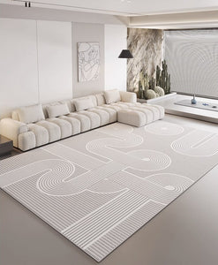 Modern Rugs for Dining Room, Large Modern Rugs for Bedroom, Simple Large Modern Rugs for Living Room, Abstract Geometric Modern Rugs-ArtWorkCrafts.com
