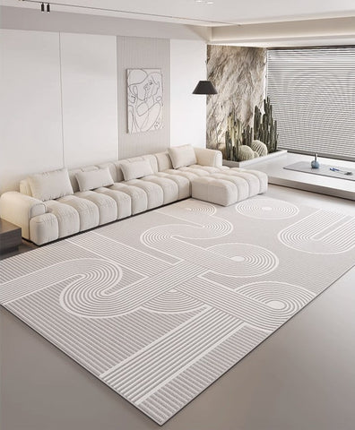 Modern Rugs for Dining Room, Large Modern Rugs for Bedroom, Simple Large Modern Rugs for Living Room, Abstract Geometric Modern Rugs-ArtWorkCrafts.com