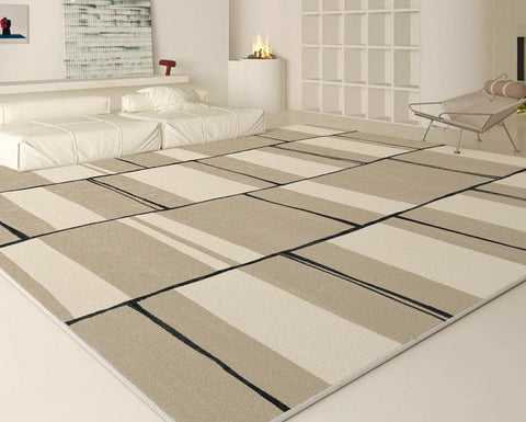 Bedroom Modern Floor Rugs, Modern Area Rug for Living Room, Contemporary Soft Rugs under Sofa, Large Area Rugs for Office-ArtWorkCrafts.com