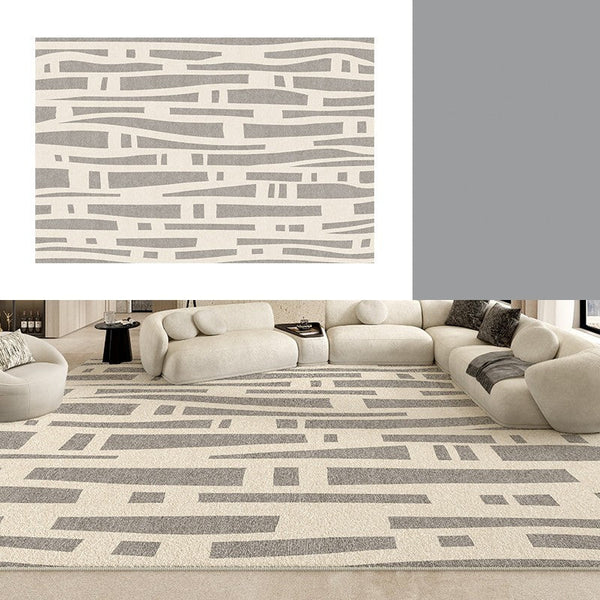 Large Modern Rugs for Living Room, Gray Geometric Area Rugs for Bedroom, Contemporary Area Rugs for Dining Room-ArtWorkCrafts.com