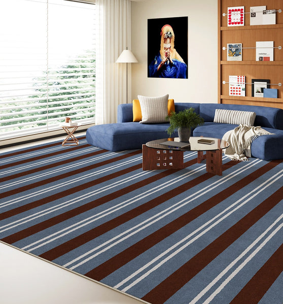 Colorful Modern Rugs for Living Room, Dining Room Geometric Modern Rugs, Mid Century Modern Rugs, Contemporary Modern Rugs under Coffee Table-ArtWorkCrafts.com