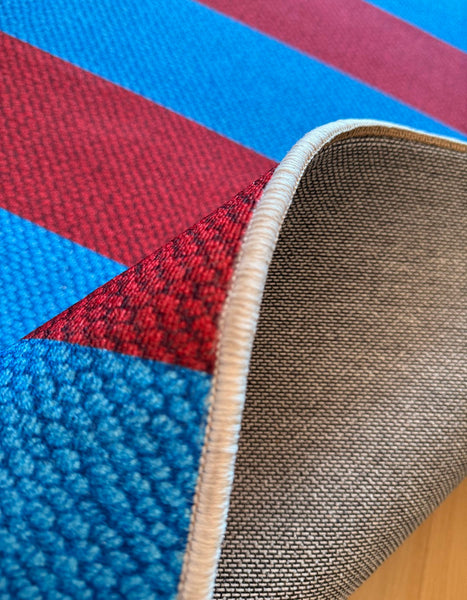 Modern Living Room Rug Ideas, Blue Mid Century Modern Rugs, Colorful Modern Rugs for Dining Room, Geometric Contemporary Area Rugs-ArtWorkCrafts.com