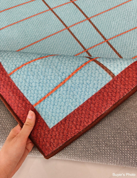 Modern Living Room Rug Ideas, Mid Century Contemporary Rugs, Geometric Modern Area Rugs, Blue Modern Rugs for Dining Room-ArtWorkCrafts.com