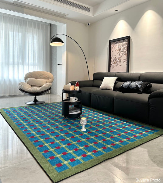 Contemporary Modern Rugs for Living Room, Mid Century Modern Rugs, Colorful Absract Rugs for Bedroom, Minimalist Geometric Rugs for Living Room-ArtWorkCrafts.com