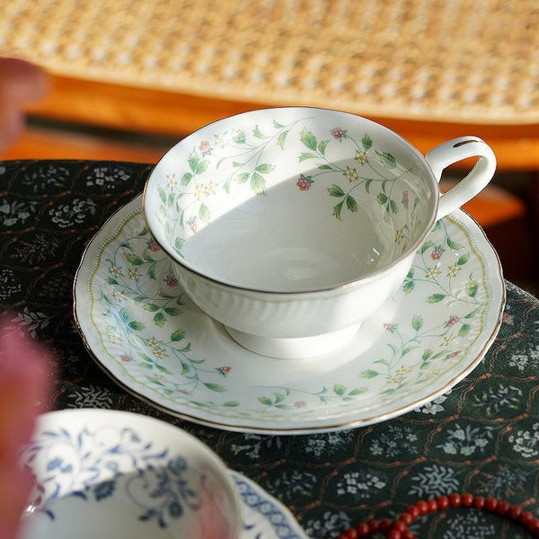 Floral Tea Cup Set, Classic British Tea Cups, Traditional Tea Cup Set, Porcelain Tea Cups, Elegant Tea Cup With Saucer, Ceramic Tea Cup with Saucer, Tea Cup Set, Vintage Tea Cup Set, Modern Ceramic Cups-ArtWorkCrafts.com