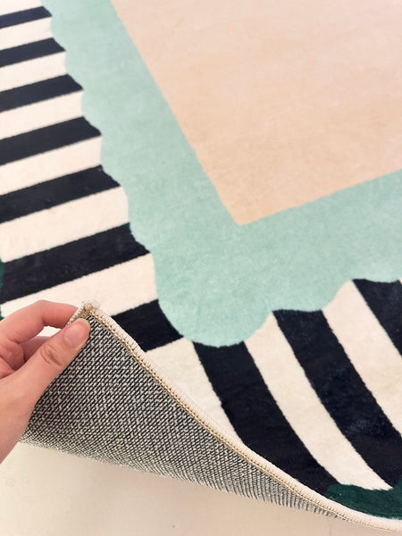 Colorful Modern Rugs for Bedroom, Contemporary Modern Rugs for Living Room, Geometric Modern Rugs, Modern Carpets under Coffee Table-ArtWorkCrafts.com