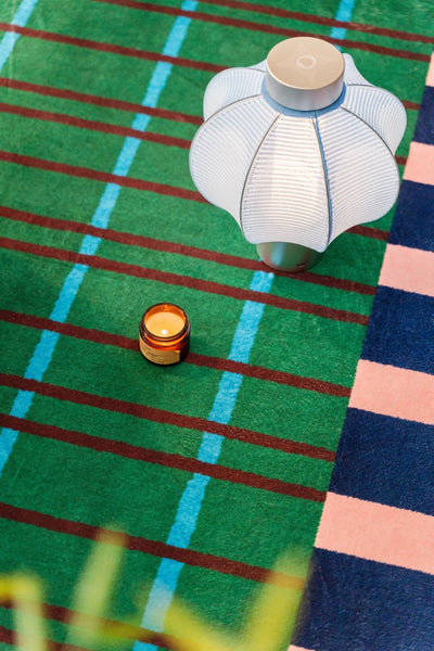 Modern Rugs for Living Room, Geometric Area Rugs, Green Mid Century Contemporary Rugs, Colorful Area Rugs for Bedroom-ArtWorkCrafts.com
