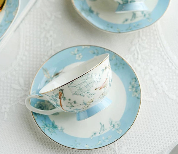 Ceramic Tea Cup Set, Luxury Tea Cup with Saucer, Elegant Coffee Cup, Porcelain Coffee Cup, Porcelain Tea cups, British Tea Cup Set, Afternoon Tea Cup with Saucer Set-ArtWorkCrafts.com
