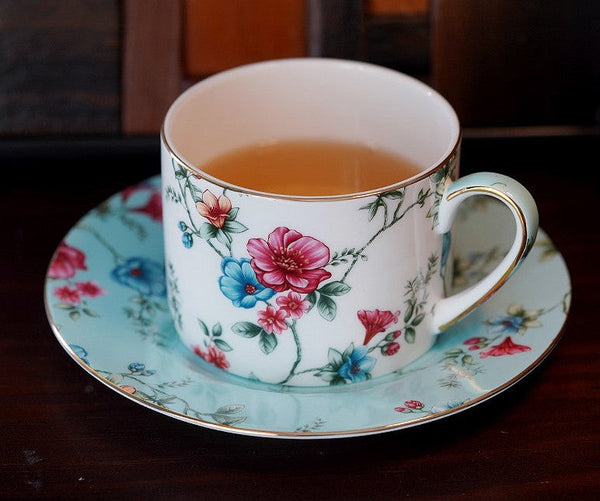 Elegant Coffee Cup, Porcelain Tea cups, British Tea Cup Set, Vintage Tea Cup Set, Afternoon Tea Cup with Saucer Set, Porcelain Coffee Cups, Coffee Cup in Gift Box-ArtWorkCrafts.com