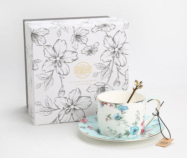 Vintage Tea Cup Set, Elegant Coffee Cup, Porcelain Tea cups, British Tea Cup Set, Afternoon Tea Cup with Saucer Set, Porcelain Coffee Cups, Coffee Cup in Gift Box-ArtWorkCrafts.com