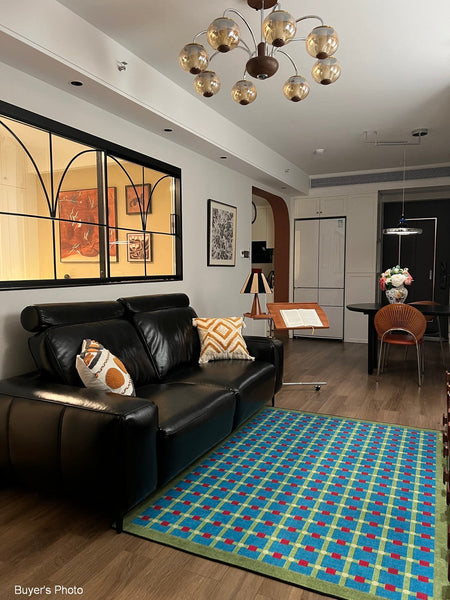 Contemporary Modern Rugs for Living Room, Mid Century Modern Rugs, Colorful Absract Rugs for Bedroom, Minimalist Geometric Rugs for Living Room-ArtWorkCrafts.com