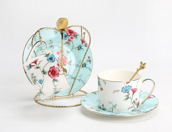 Vintage Tea Cup Set, Elegant Coffee Cup, Porcelain Tea cups, British Tea Cup Set, Afternoon Tea Cup with Saucer Set, Porcelain Coffee Cups, Coffee Cup in Gift Box-ArtWorkCrafts.com