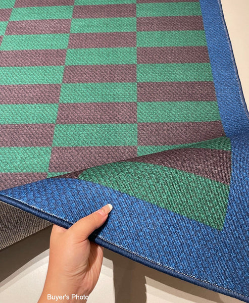 Modern Living Room Rug Ideas, Geometric Contemporary Area Rugs, Green Mid Century Modern Rugs, Colorful Modern Rugs for Dining Room-ArtWorkCrafts.com