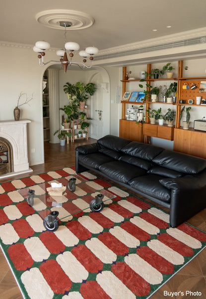 Geometric Modern Rugs, Mid Century Contemporary Rugs, Modern Living Room Rug Ideas, Colorful Area Rugs for Dining Room-ArtWorkCrafts.com