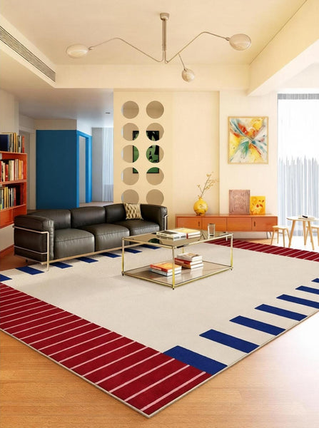 Geometric Modern Rugs, Modern Carpets under Coffee Table, Colorful Modern Rugs for Bedroom, Contemporary Modern Rugs for Living Room-ArtWorkCrafts.com