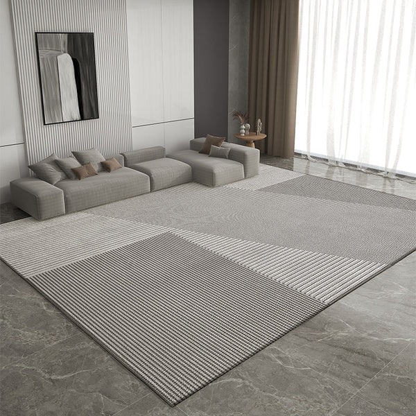 Modern Rug Placement Ideas for Bedroom, Contemporary Modern Rugs for Living Room, Geometric Modern Rugs for Sale, Gray Rugs for Dining Room-ArtWorkCrafts.com