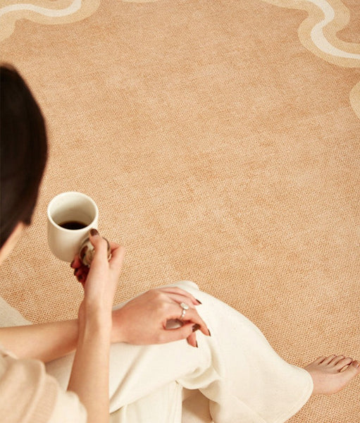 Large Modern Rugs for Living Room, Bedroom Modern Rugs, Dining Room Geometric Modern Rugs, Cream Color Contemporary Modern Rugs-ArtWorkCrafts.com