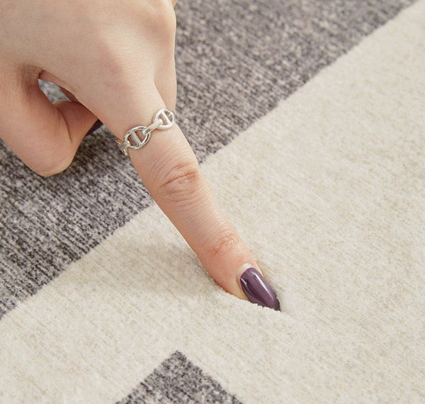 Geometric Modern Rugs for Living Room, Gray Modern Rugs for Bedroom, Contemporary Area Rugs for Dining Room-ArtWorkCrafts.com