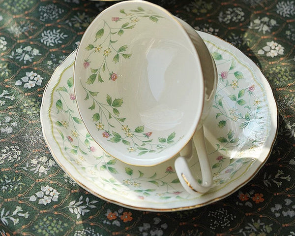 Floral Tea Cup Set, Classic British Tea Cups, Traditional Tea Cup Set, Porcelain Tea Cups, Elegant Tea Cup With Saucer, Ceramic Tea Cup with Saucer, Tea Cup Set, Vintage Tea Cup Set, Modern Ceramic Cups-ArtWorkCrafts.com