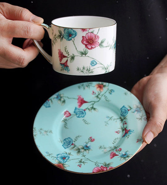 Elegant Coffee Cup, Porcelain Tea cups, British Tea Cup Set, Vintage Tea Cup Set, Afternoon Tea Cup with Saucer Set, Porcelain Coffee Cups, Coffee Cup in Gift Box-ArtWorkCrafts.com