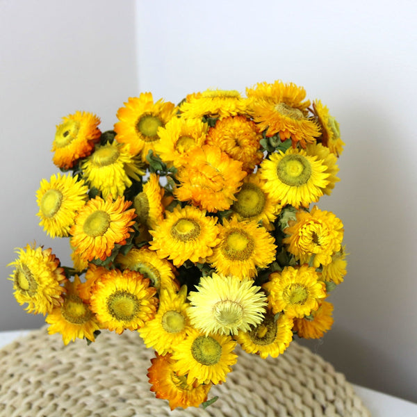 Natural Decorations, A Bunch of Dried Daisy Flowers, Flower Arrangements, Natural Dried Yellow Daisy Flowers, Handmade Artificial Flowers for Home Decor-ArtWorkCrafts.com