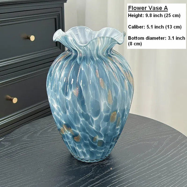 Centerpiece Vases on Table, Handmade Liuli Vases, Color Glaze Vase, Modern Glass Bud Vases, Contemporary Vases for Modern Home Decor-ArtWorkCrafts.com